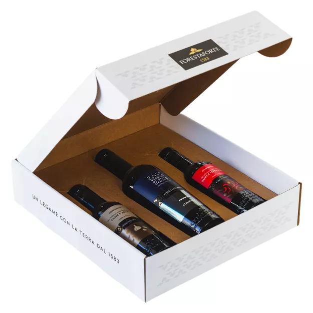 Pudełko prezentowe na 1 oliwę 0,5 l i 2 oliwy smakowe 0,25 l